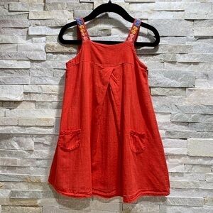 Ella Moss Red Floral Embroidery Tank Dress